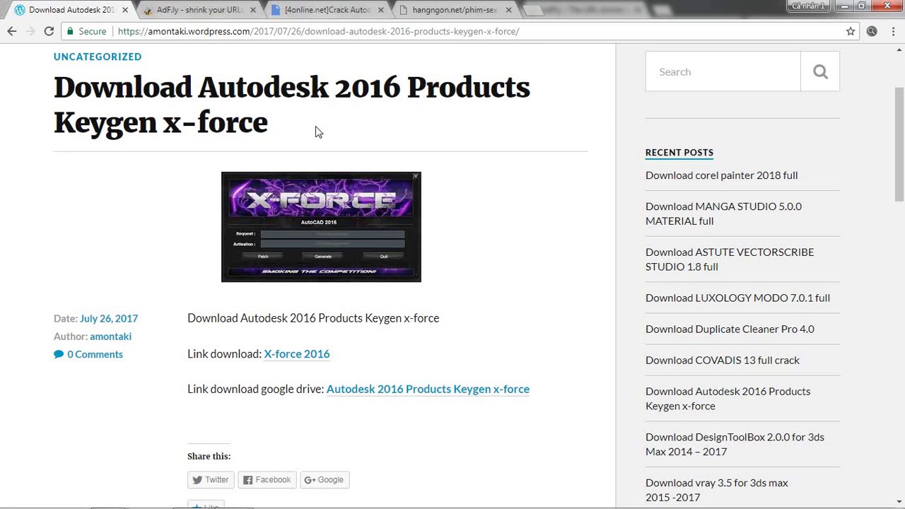xforce keygen autocad 2017 download